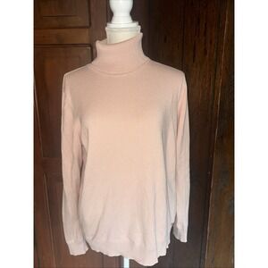 Calvin Klein Turtleneck Sweater Women's  Peach Logo Classic Cozy Sz XL‎